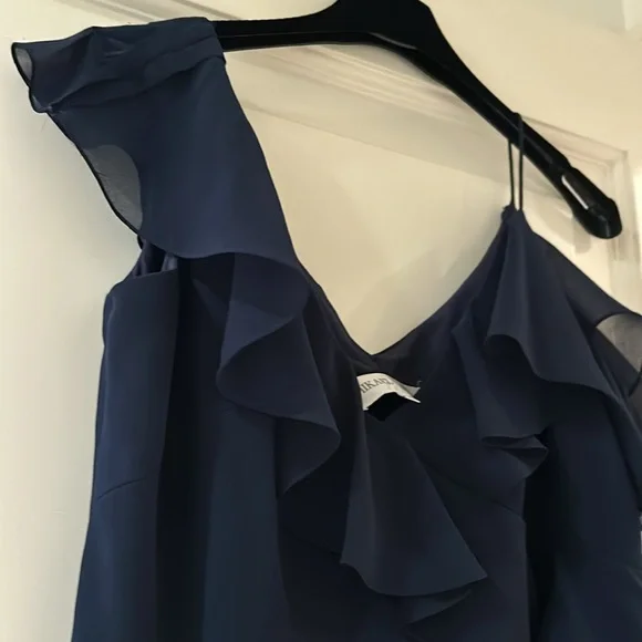 Mikael Aghal navy dress sz 8.  Beautiful and elegant. - Picture 7 of 7